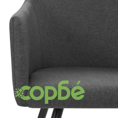 Трапезни столове, 6 бр, тъмносиви, текстил ➤ топ цена ➤ sorbe.bg