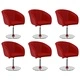 Трапезни столове, 6 бр, червени, изкуствена кожа