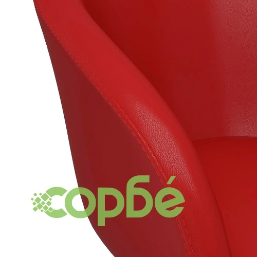 Трапезни столове, 6 бр, червени, изкуствена кожа ➤ топ цена ➤ sorbe.bg