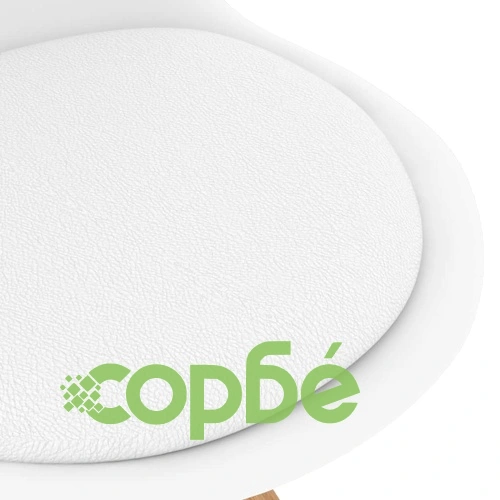 Трапезни столове, 6 бр, бели, PP и буково дърво масив ➤ топ цена ➤ sorbe.bg