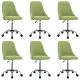 Трапезни столове, 6 бр, зелени, текстил