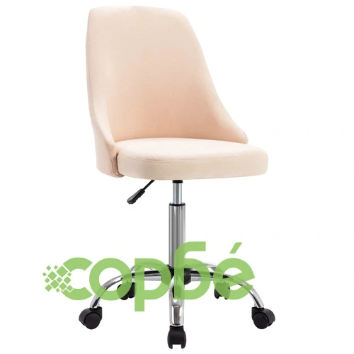 Офис столове на колелца, 2 бр, кремави, текстил ➤ топ цена ➤ sorbe.bg