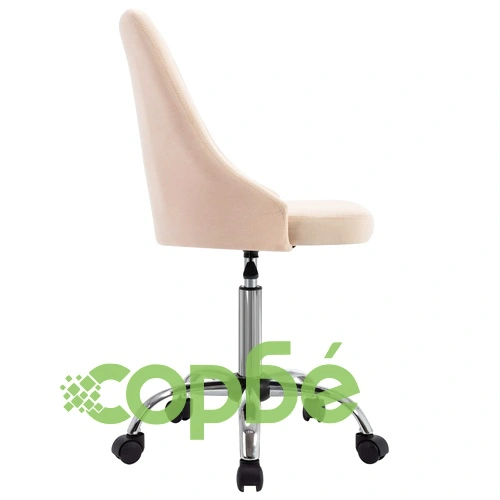 Офис столове на колелца, 2 бр, кремави, текстил ➤ топ цена ➤ sorbe.bg
