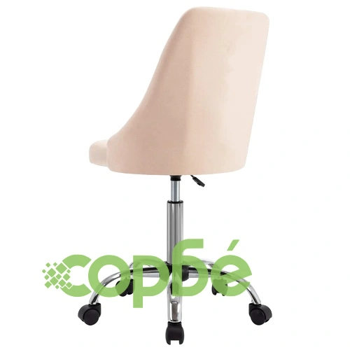 Офис столове на колелца, 2 бр, кремави, текстил ➤ топ цена ➤ sorbe.bg