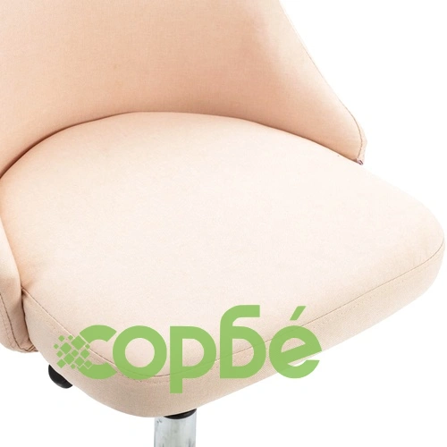 Офис столове на колелца, 2 бр, кремави, текстил ➤ топ цена ➤ sorbe.bg