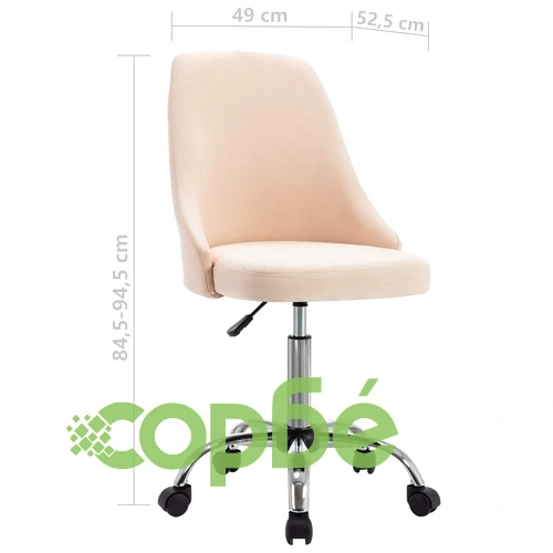 Офис столове на колелца, 2 бр, кремави, текстил ➤ топ цена ➤ sorbe.bg