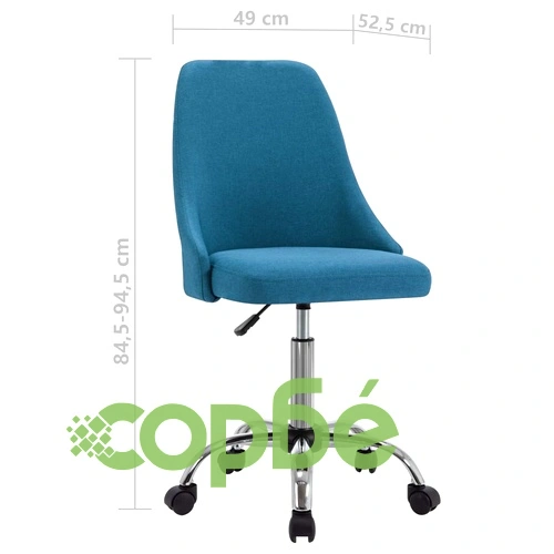 Офис столове на колелца, 2 бр, сини, текстил ➤ топ цена ➤ sorbe.bg