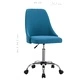 Офис столове на колелца, 2 бр, сини, текстил