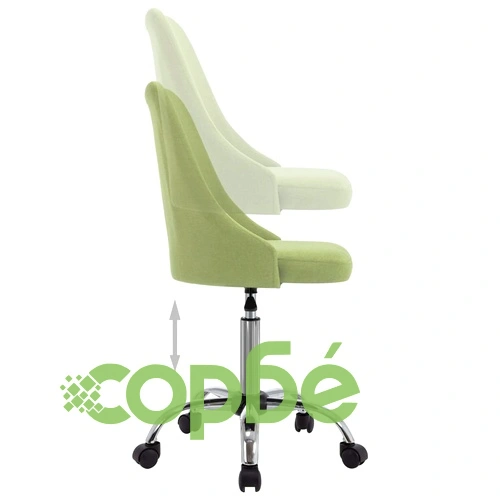 Офис столове на колелца, 2 бр, зелени, текстил ➤ топ цена ➤ sorbe.bg