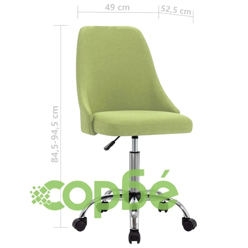 Офис столове на колелца, 2 бр, зелени, текстил ➤ топ цена ➤ sorbe.bg