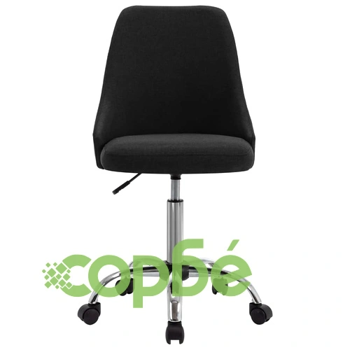 Офис столове на колелца, 2 бр, черни, текстил ➤ топ цена ➤ sorbe.bg