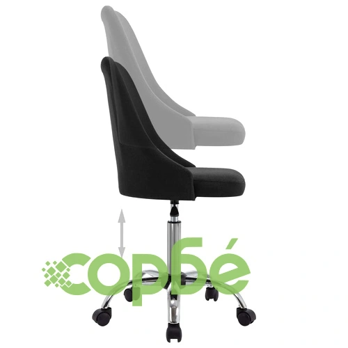 Офис столове на колелца, 2 бр, черни, текстил ➤ топ цена ➤ sorbe.bg