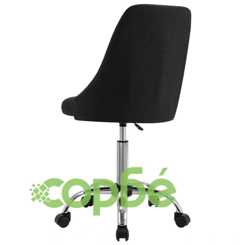 Офис столове на колелца, 2 бр, черни, текстил ➤ топ цена ➤ sorbe.bg