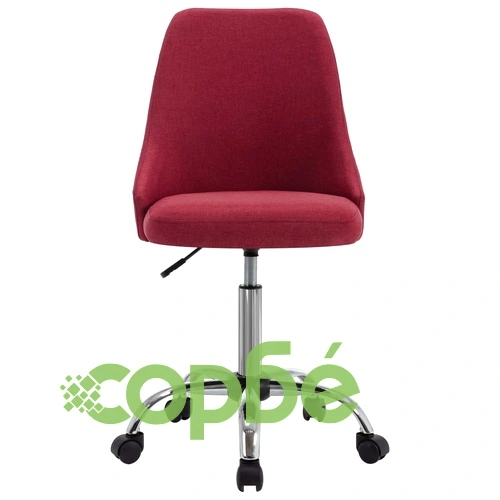 Офис столове на колелца, 2 бр, виненочервени, текстил ➤ топ цена ➤ sorbe.bg