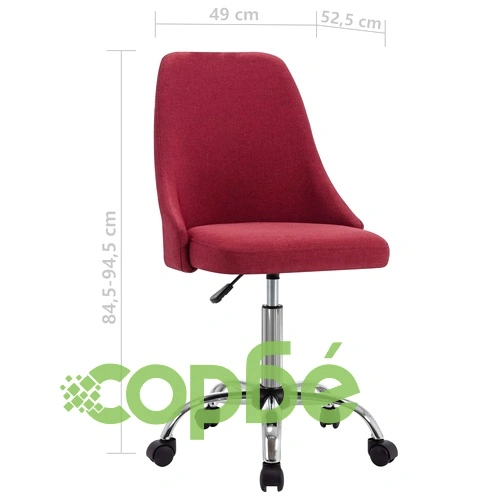 Офис столове на колелца, 2 бр, виненочервени, текстил ➤ топ цена ➤ sorbe.bg