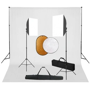 Фотографски комплект за студио със софтбокс, фон и рефлектор