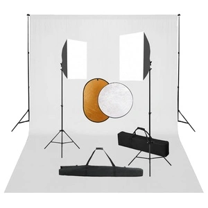 Фотографски комплект за студио със софтбокс, фон и рефлектор
