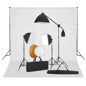 Фотографски комплект за студио със софтбокс, фон и рефлектор