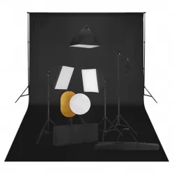 Фотографски комплект за студио със софтбокс, фон и рефлектор