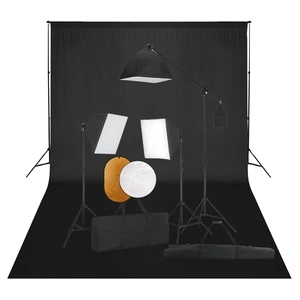 Фотографски комплект за студио със софтбокс, фон и рефлектор