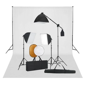 Фотографски комплект за студио със софтбокс, фон и рефлектор