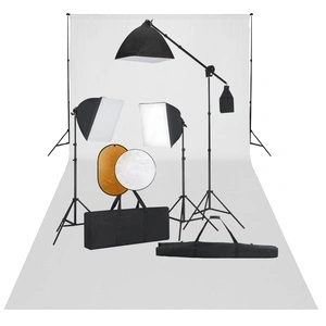 Фотографски комплект за студио със софтбокс, фон и рефлектор