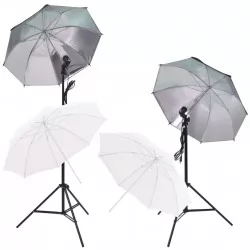 Фотографски комплект със софтбокс, чадъри, фон и рефлектор