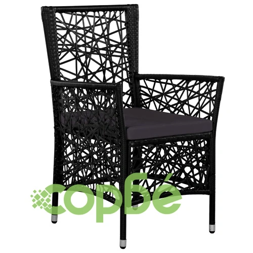 Градински трапезен комплект, 5 части, черен ➤ топ цена ➤ sorbe.bg