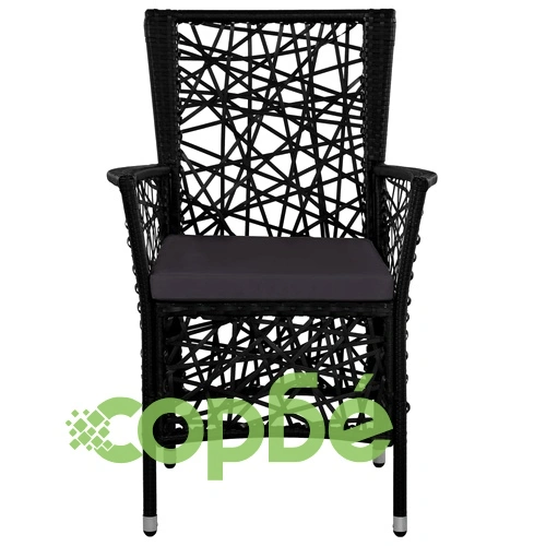 Градински трапезен комплект, 5 части, черен ➤ топ цена ➤ sorbe.bg