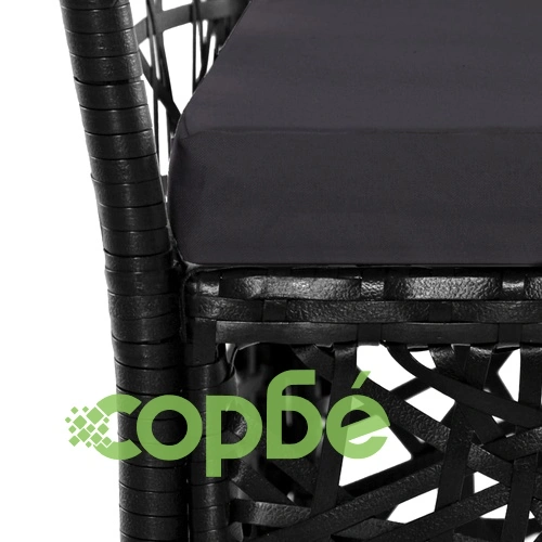 Градински трапезен комплект, 5 части, черен ➤ топ цена ➤ sorbe.bg