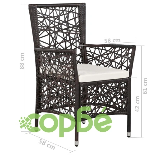 Градински трапезен комплект, 9 части, кафяв ➤ топ цена ➤ sorbe.bg