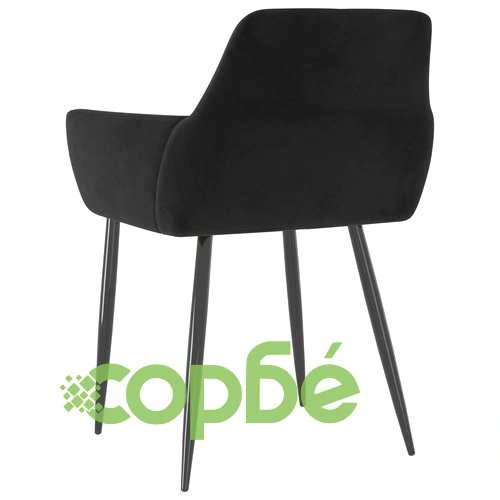Трапезни столове, 6 бр, черни, кадифе ➤ топ цена ➤ sorbe.bg