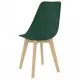 Трапезни столове, 6 бр, тъмнозелени, кадифе