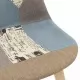 Трапезни столове, 6 бр, пачуърк дизайн, сиви, текстил