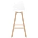 Бар табуретки, 4 бр, бели, PP и буково дърво масив