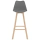 Бар табуретки, 4 бр, сиви, PP и буково дърво масив
