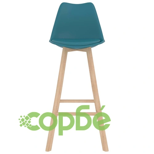 Бар табуретки, 4 бр, тюркоаз, PP и буково дърво масив ➤ топ цена ➤ sorbe.bg