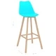 Бар табуретки, 4 бр, сини, PP и буково дърво масив