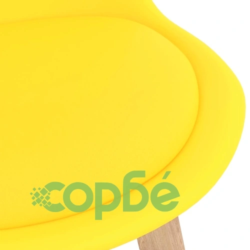 Бар табуретки, 4 бр, жълти, PP и буково дърво масив ➤ топ цена ➤ sorbe.bg