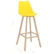 Бар табуретки, 4 бр, жълти, PP и буково дърво масив