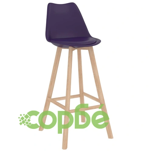 Бар табуретки, 4 бр, тъмнолилави, PP и буково дърво масив ➤ топ цена ➤ sorbe.bg