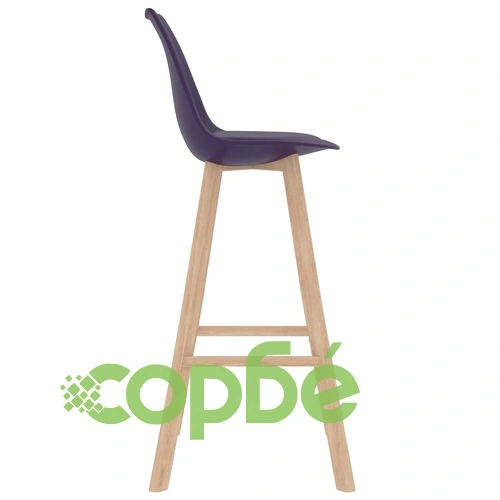 Бар табуретки, 4 бр, тъмнолилави, PP и буково дърво масив ➤ топ цена ➤ sorbe.bg