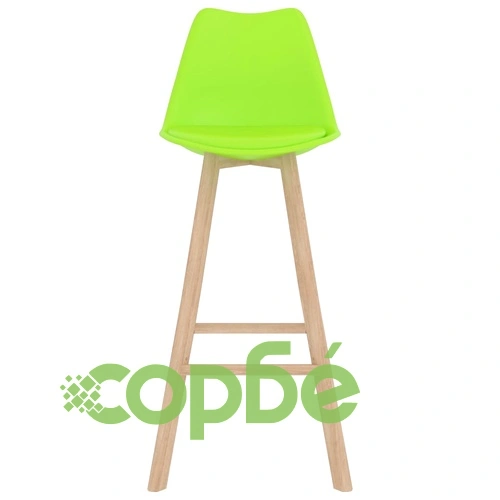 Бар табуретки, 4 бр, зелени, PP и буково дърво масив ➤ топ цена ➤ sorbe.bg