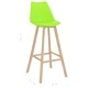Бар табуретки, 4 бр, зелени, PP и буково дърво масив