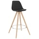 Бар табуретки, 4 бр, черни, PP и буково дърво масив