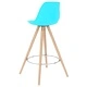 Бар табуретки, 4 бр, сини, PP и буково дърво масив