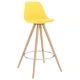 Бар табуретки, 4 бр, жълти, PP и буково дърво масив