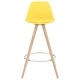 Бар табуретки, 4 бр, жълти, PP и буково дърво масив