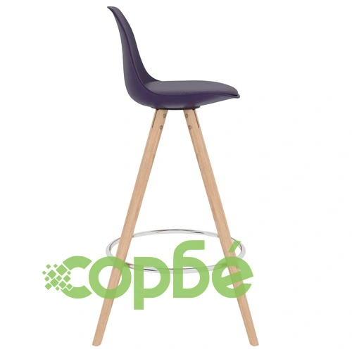 Бар табуретки, 4 бр, тъмнолилави, PP и буково дърво масив ➤ топ цена ➤ sorbe.bg