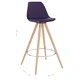 Бар табуретки, 4 бр, тъмнолилави, PP и буково дърво масив
